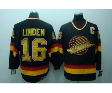 nhl vancouver canucks #16 linden  black ccm