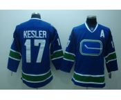 nhl vancouver canucks #17 kesler blue 3rd