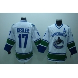 nhl vancouver canucks #17 kesler white