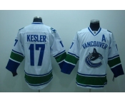 nhl vancouver canucks #17 kesler white