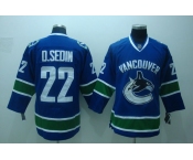 nhl vancouver canucks #22 d.sedin blue