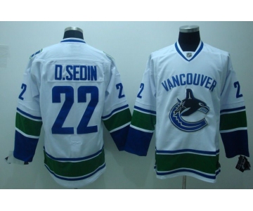 nhl vancouver canucks #22 d.sedin white