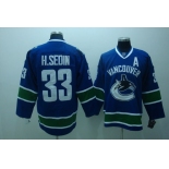 nhl vancouver canucks #33 h.sedin blue