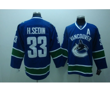 nhl vancouver canucks #33 h.sedin blue