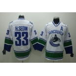 nhl vancouver canucks #33 h.sedin white