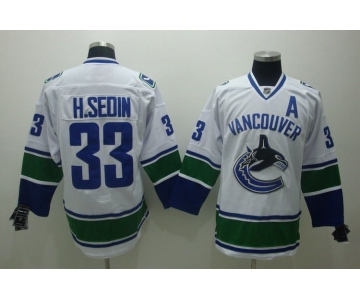 nhl vancouver canucks #33 h.sedin white