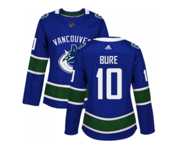 Women Adidas Vancouver Canucks #10 Pavel Bure Blue Home Authentic Stitched NHL Jersey