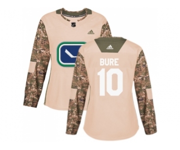 Women Adidas Vancouver Canucks #10 Pavel Bure Camo Authentic 2017 Veterans Day Stitched NHL Jersey