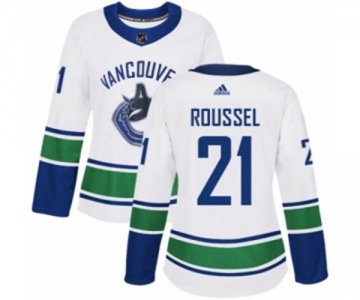 Women Adidas Vancouver Canucks #21 Antoine Roussel Authentic White Away NHL Jersey