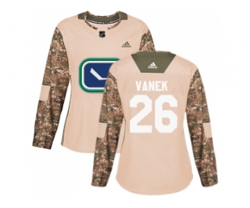 Women Adidas Vancouver Canucks #26 Thomas Vanek Camo Authentic 2017 Veterans Day Stitched NHL Jersey