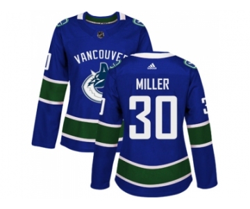 Women Adidas Vancouver Canucks #30 Ryan Miller Blue Home Authentic Stitched NHL Jersey