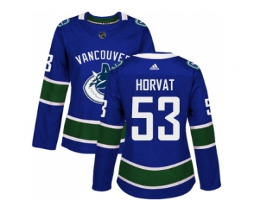 Women Adidas Vancouver Canucks #53 Bo Horvat Blue Home Authentic Stitched NHL Jersey