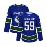 Women Adidas Vancouver Canucks #59 Tim Schaller Authentic Blue Home NHL Jersey