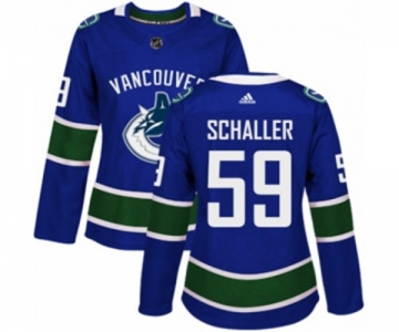 Women Adidas Vancouver Canucks #59 Tim Schaller Authentic Blue Home NHL Jersey