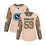 Women Adidas Vancouver Canucks #59 Tim Schaller Authentic Camo Veterans Day Practice NHL Jersey