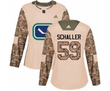 Women Adidas Vancouver Canucks #59 Tim Schaller Authentic Camo Veterans Day Practice NHL Jersey