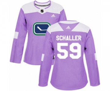 Women Adidas Vancouver Canucks #59 Tim Schaller Authentic Purple Fights Cancer Practice NHL Jersey