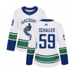 Women Adidas Vancouver Canucks #59 Tim Schaller Authentic White Away NHL Jersey