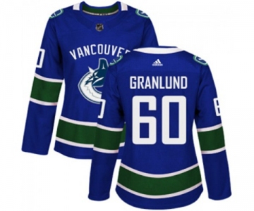 Women Adidas Vancouver Canucks #60 Markus Granlund Authentic Blue Home NHL Jersey