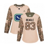 Women Adidas Vancouver Canucks #83 Jay Beagle Authentic Camo Veterans Day Practice NHL Jersey