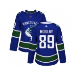 Women Adidas Vancouver Canucks #89 Alexander Mogilny Blue Home Authentic Stitched NHL Jersey