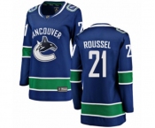 Women Vancouver Canucks #21 Antoine Roussel Fanatics Branded Blue Home Breakaway NHL Jersey