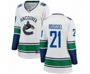 Women Vancouver Canucks #21 Antoine Roussel Fanatics Branded White Away Breakaway NHL Jersey