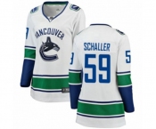 Women Vancouver Canucks #59 Tim Schaller Fanatics Branded White Away Breakaway NHL Jersey