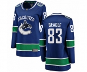 Women Vancouver Canucks #83 Jay Beagle Fanatics Branded Blue Home Breakaway NHL Jersey