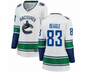 Women Vancouver Canucks #83 Jay Beagle Fanatics Branded White Away Breakaway NHL Jersey