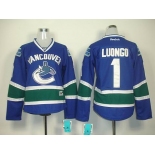 women nhl jerseys vancouver canucks #1 luongo blue