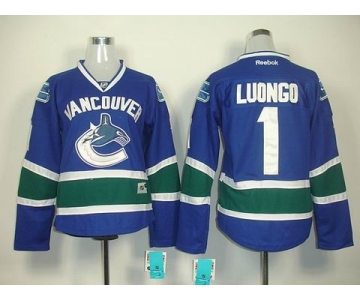 women nhl jerseys vancouver canucks #1 luongo blue