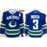 women nhl jerseys vancouver canucks #3 kevin bieksa blue