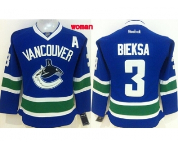 women nhl jerseys vancouver canucks #3 kevin bieksa blue