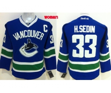 women nhl jerseys vancouver canucks #33 h.sedin blue