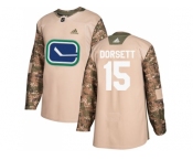 Youth Adidas Vancouver Canucks #15 Derek Dorsett Camo Authentic 2017 Veterans Day Stitched NHL Jersey