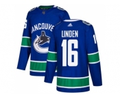 Youth Adidas Vancouver Canucks #16 Trevor Linden Blue Home Authentic Stitched NHL Jersey