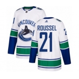 Youth Adidas Vancouver Canucks #21 Antoine Roussel Authentic White Away NHL Jersey