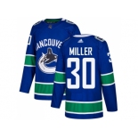 Youth Adidas Vancouver Canucks #30 Ryan Miller Blue Home Authentic Stitched NHL Jersey