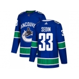 Youth Adidas Vancouver Canucks #33 Henrik Sedin Blue Home Authentic Stitched NHL Jersey