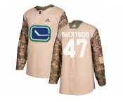 Youth Adidas Vancouver Canucks #47 Sven Baertschi Camo Authentic 2017 Veterans Day Stitched NHL Jersey