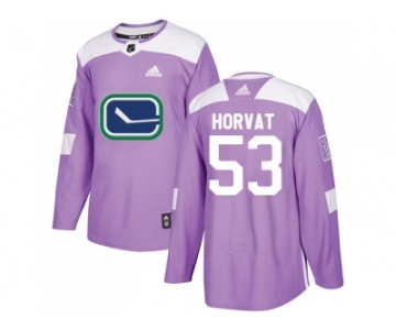 Youth Adidas Vancouver Canucks #53 Bo Horvat Purple Authentic Fights Cancer Stitched NHL Jersey