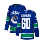 Youth Adidas Vancouver Canucks #60 Markus Granlund Premier Blue Home NHL Jersey