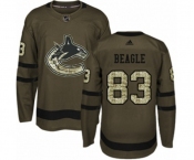 Youth Adidas Vancouver Canucks #83 Jay Beagle Authentic Green Salute to Service NHL Jersey