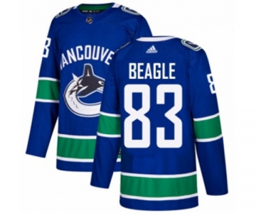 Youth Adidas Vancouver Canucks #83 Jay Beagle Premier Blue Home NHL Jersey