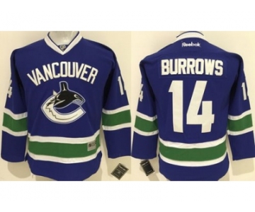 Youth Vancouver Canucks #14 Alex Burrows Blue Stitched NHL Jersey