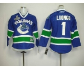 youth nhl jerseys vancouver canucks #1 luongo blue(2011 stanley cup)