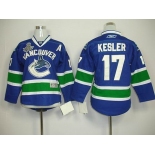 youth nhl jerseys vancouver canucks #17 kesler blue(2011 stanley cup)