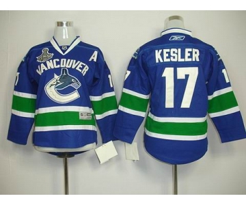 youth nhl jerseys vancouver canucks #17 kesler blue(2011 stanley cup)