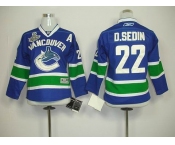 youth nhl jerseys vancouver canucks #22 d.sedin blue(2011 stanley cup)